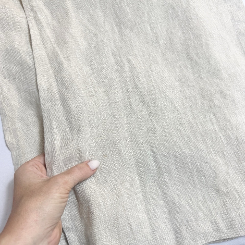 Vintage 100% Linen Maxi Shirt Dress M Sleeveless Minimalist Button Front Neutral - Picture 13 of 13